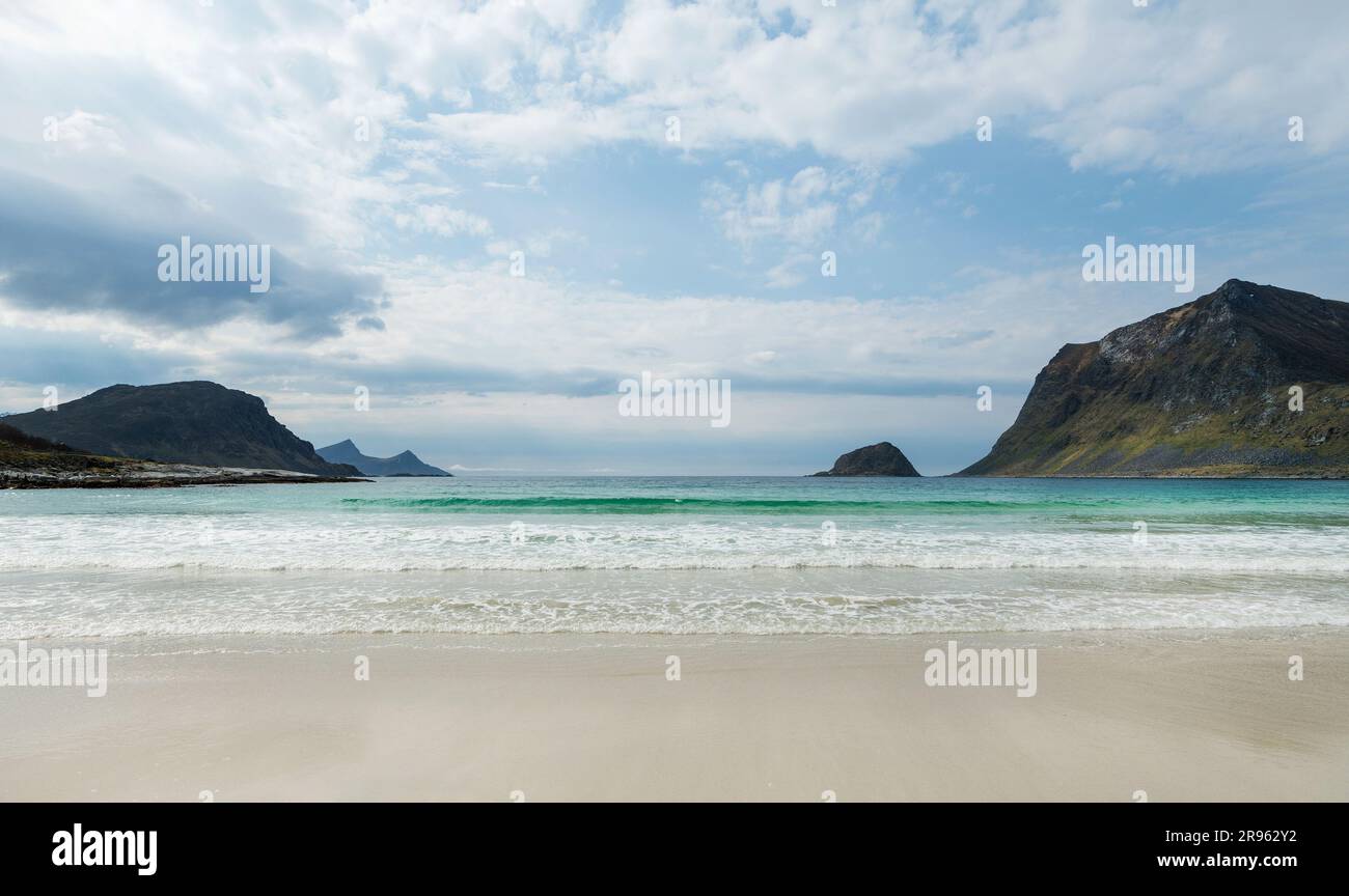 Hauckland Beach (Strand) Lofoten, Norwegen Foto Stock