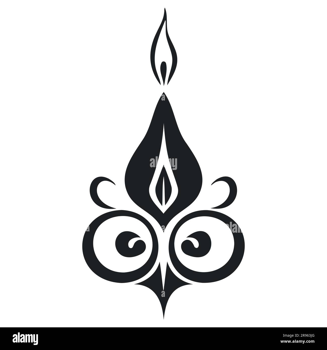 Candelabro acceso vecchio stile su supporto icona vettoriale piatta per app e siti Web. Illustrazione Vettoriale