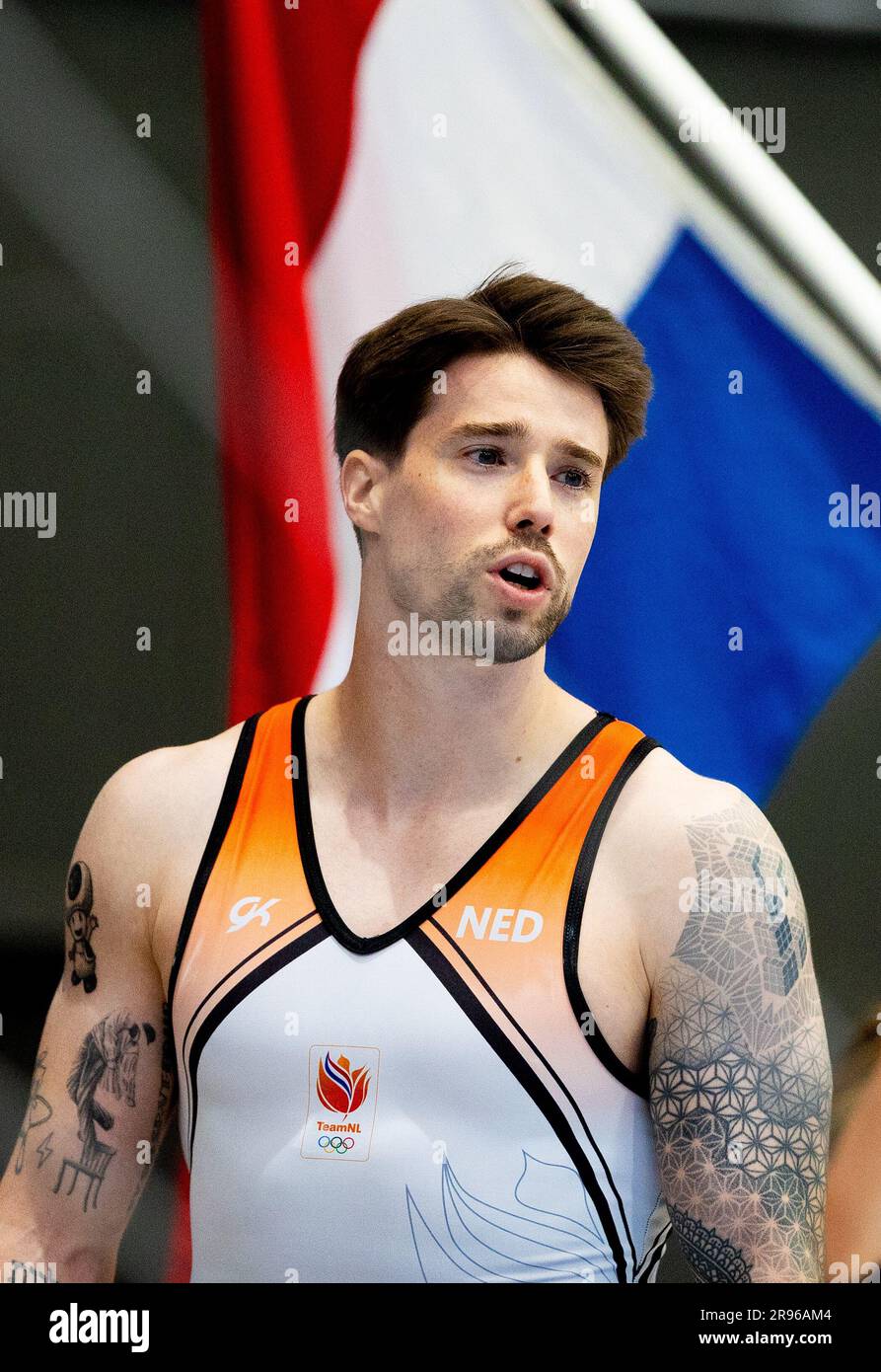 ROTTERDAM - Casimir Schmidt in azione durante la finale generale maschile dei Campionati nazionali di ginnastica ad Ahoy. ANP IRIS VANDEN BROEK Foto Stock