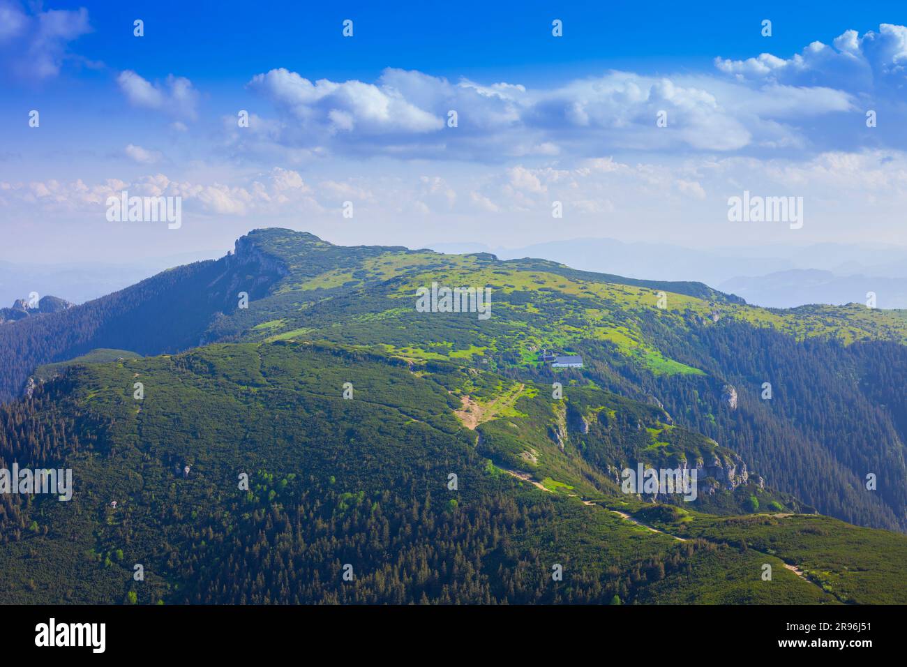 Monte Ceahlau nei Carpazi rumeni Foto Stock