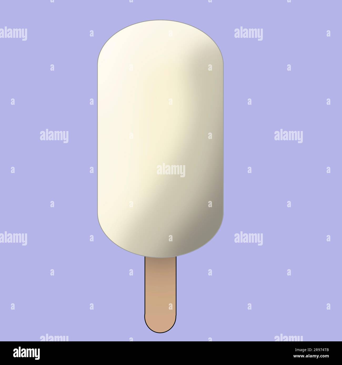 Rosa White Ice cream Popsicle su un colorato sfondo rosa pastello e viola Foto Stock