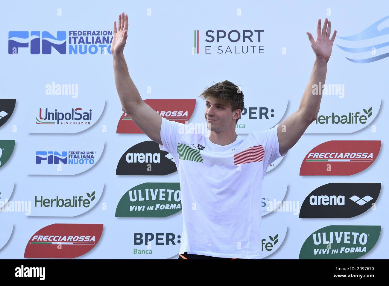 Roma, Italia. 24 giugno 2023. Alessandro Miressi (ITA) durante i Campionati internazionali di nuoto - 59° Trofeo Settecolli allo stadio di nuoto foro Italico, 24 giugno 2023, Roma, Italia. Credito: Agenzia fotografica indipendente/Alamy Live News Foto Stock