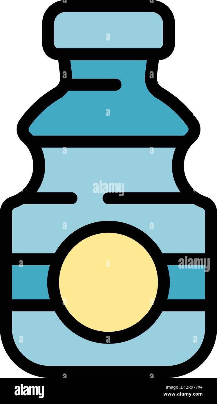 Icona del matraccio per l'acqua del campeggio. Icona vettoriale per matraccio d'acqua per campeggio Outline per web design isolato su sfondo bianco piatto Illustrazione Vettoriale
