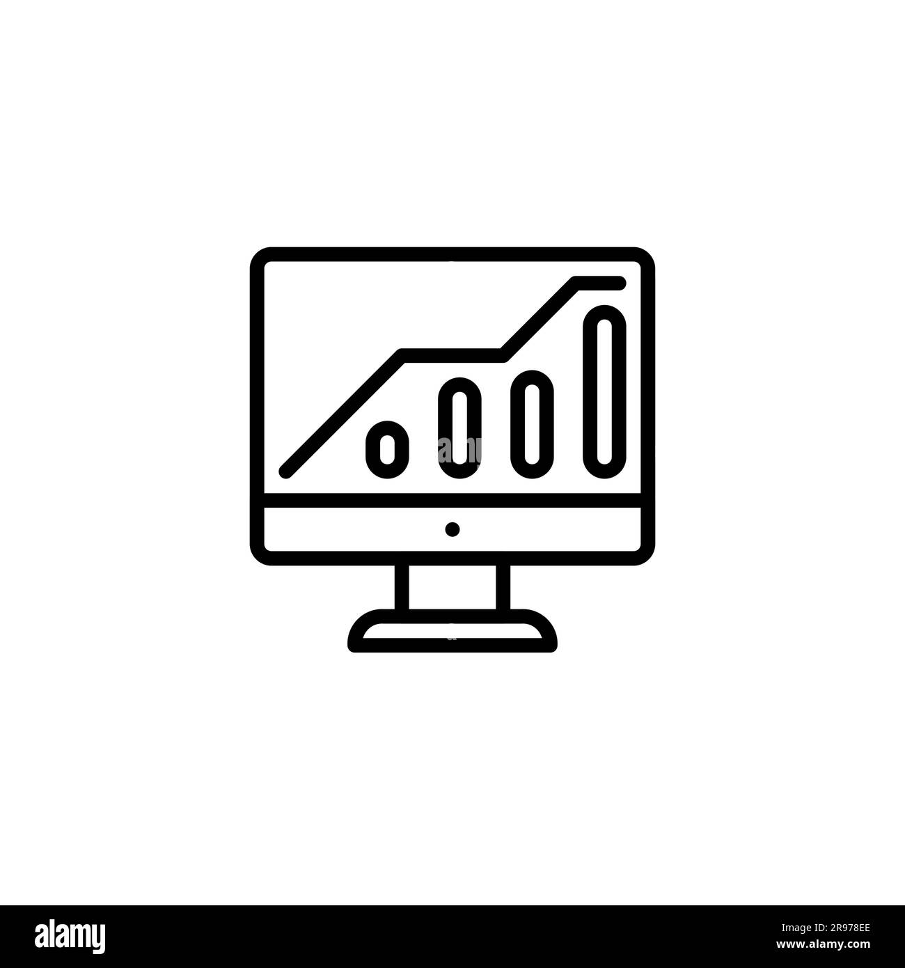 Analisi delle statistiche dei monitor dei computer per informazioni sui dati Illustrazione Vettoriale