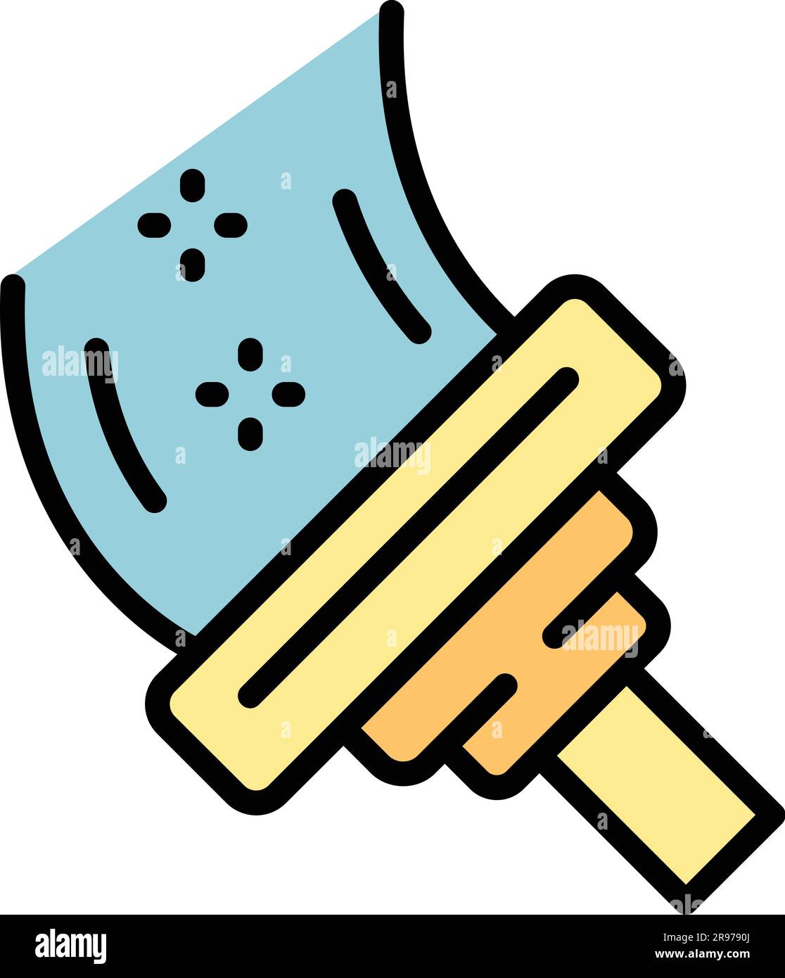 Icona pulizia del mop del finestrino. Icona vettoriale di pulizia della finestra per la progettazione del Web isolata su sfondo bianco piatto Illustrazione Vettoriale