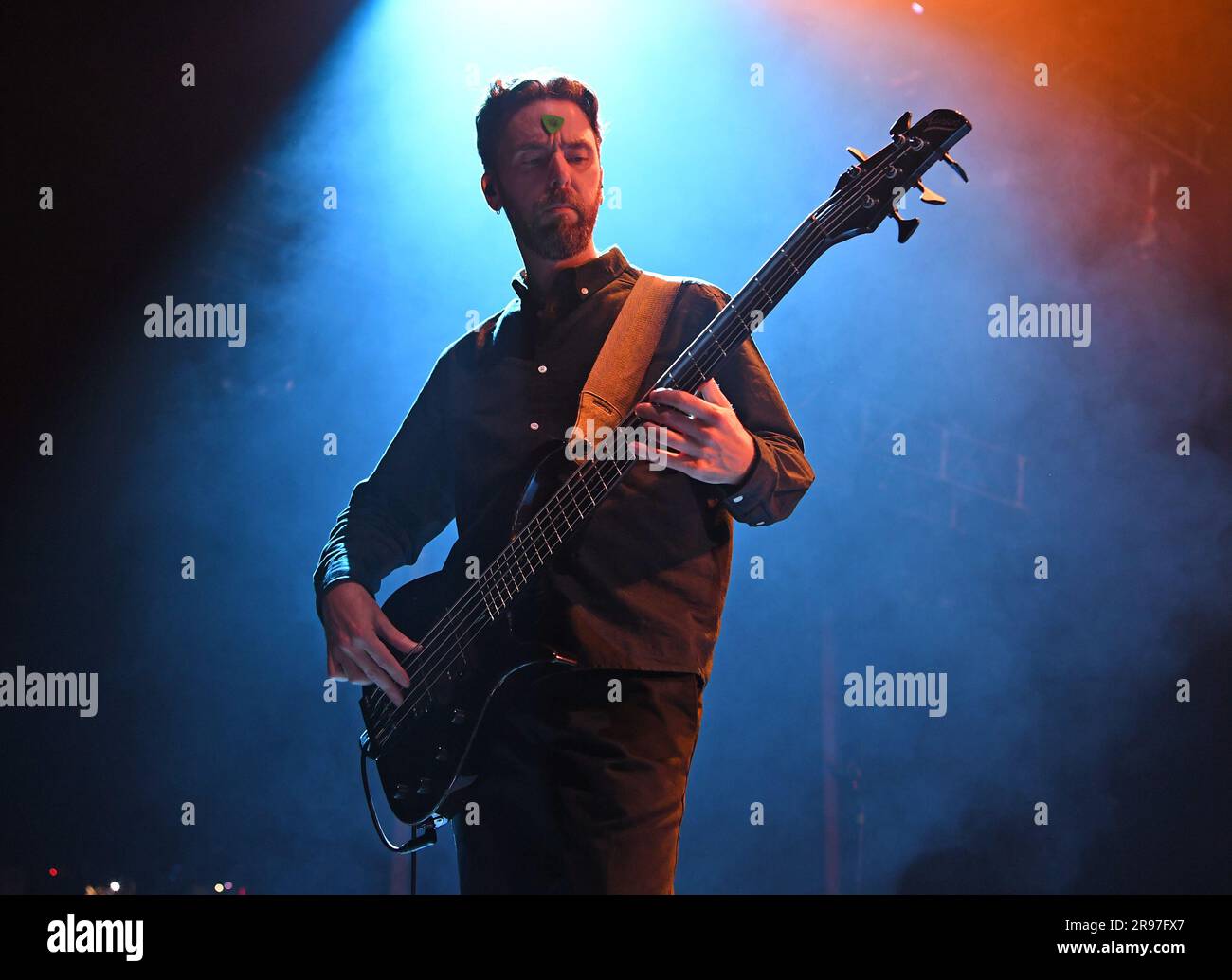 Hollywood FL, Stati Uniti. 22 giugno 2023. James Leach del Devin Townsend Project si esibisce durante il Dreamsonic Tour all'Hard Rock Live tenutosi al Seminole Hard Rock Hotel & Casino il 22 giugno 2023 a Hollywood, Florida. Crediti: Mpi04/Media Punch/Alamy Live News Foto Stock