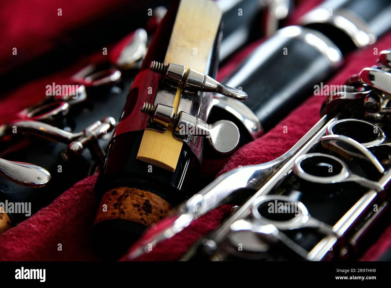 macro shot di clarinetto Foto Stock