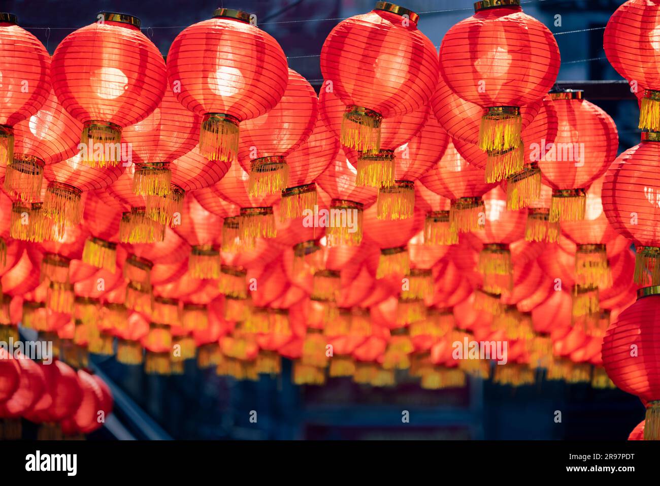 lanterna cinese di capannone nell'area di chinatown. Foto Stock
