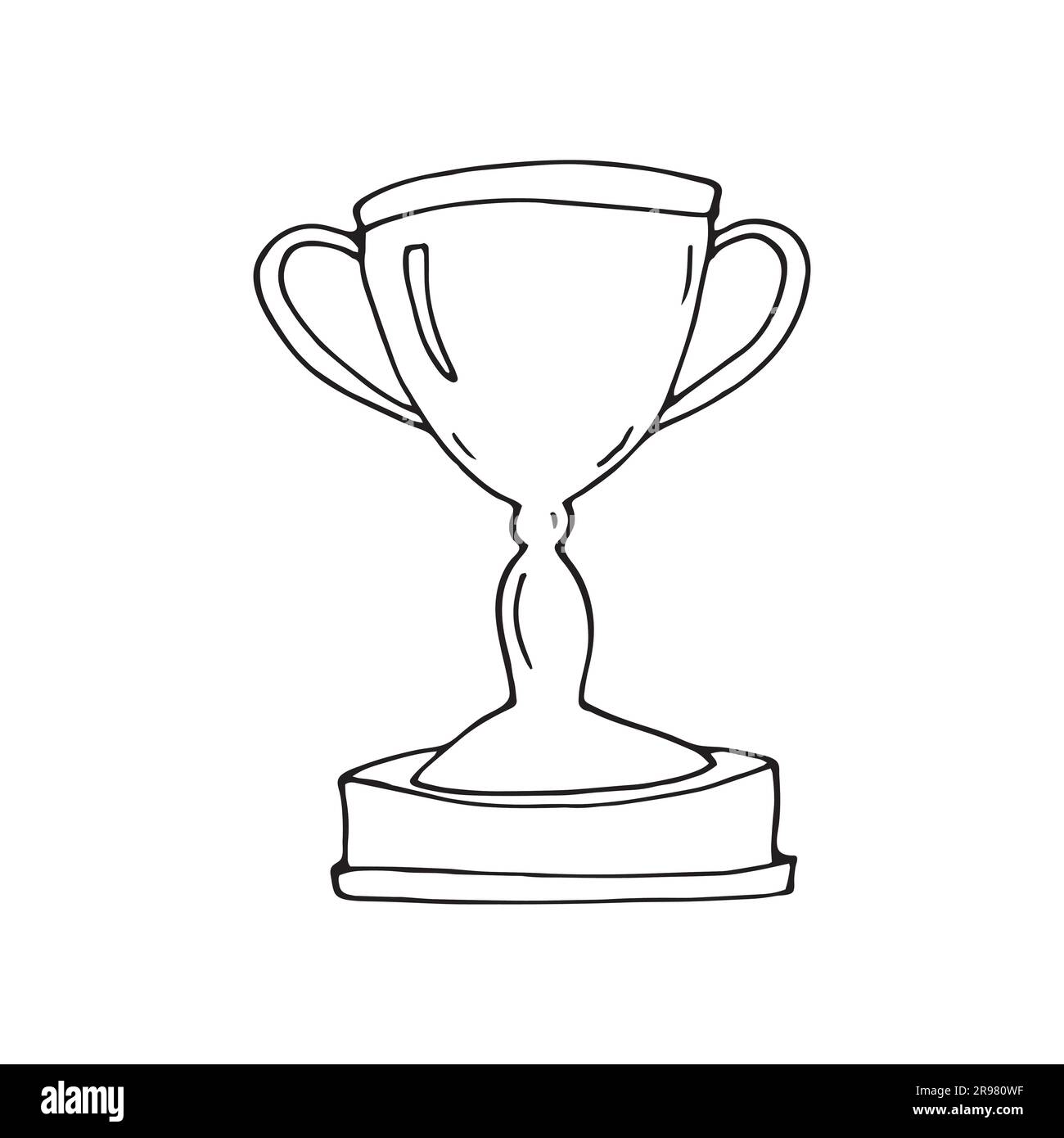 Premio dei vincitori estratti a mano, tazza isolata su sfondo bianco Illustrazione Vettoriale