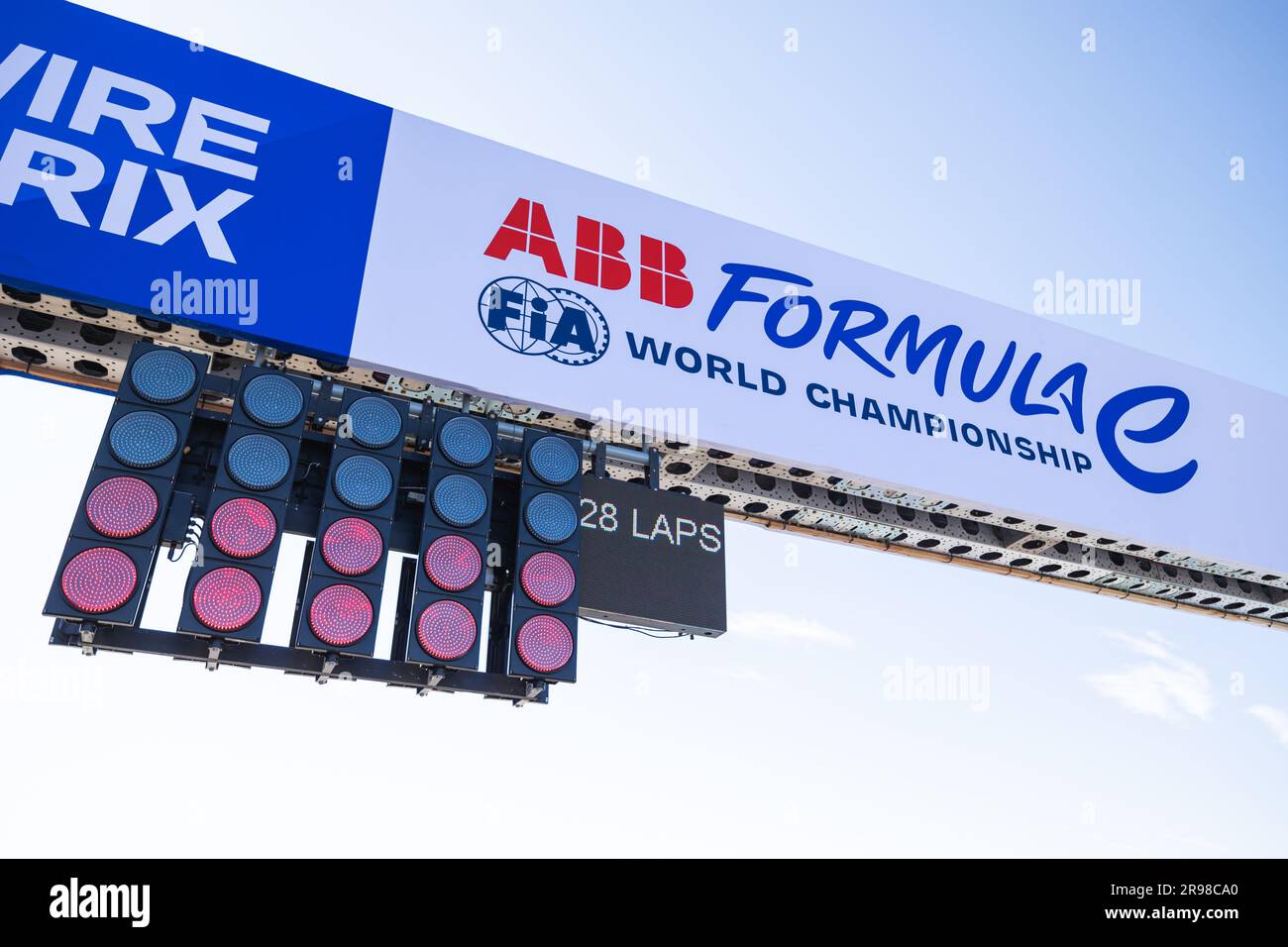 Branding, avvio luci rosse, griglia di partenza, griglia di partenza, griglia di partenza durante l'ePrix Southwire Portland 2023, 9° incontro del Campionato Mondiale ABB FIA di Formula e 2022-23, sul circuito Portland International Raceway dal 22 al 24 giugno 2023 a Portland, Stati Uniti d'America credito: Independent Photo Agency Srl/Alamy Live News Foto Stock