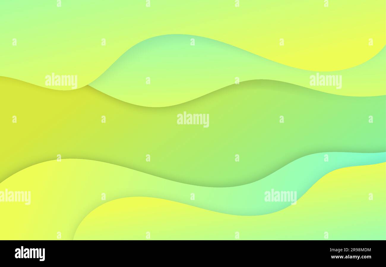 Sfumatura astratta gialla e verde con design a forma libera. È sufficiente creare uno sfondo decorativo con motivi. Vettore Illustrazione Vettoriale