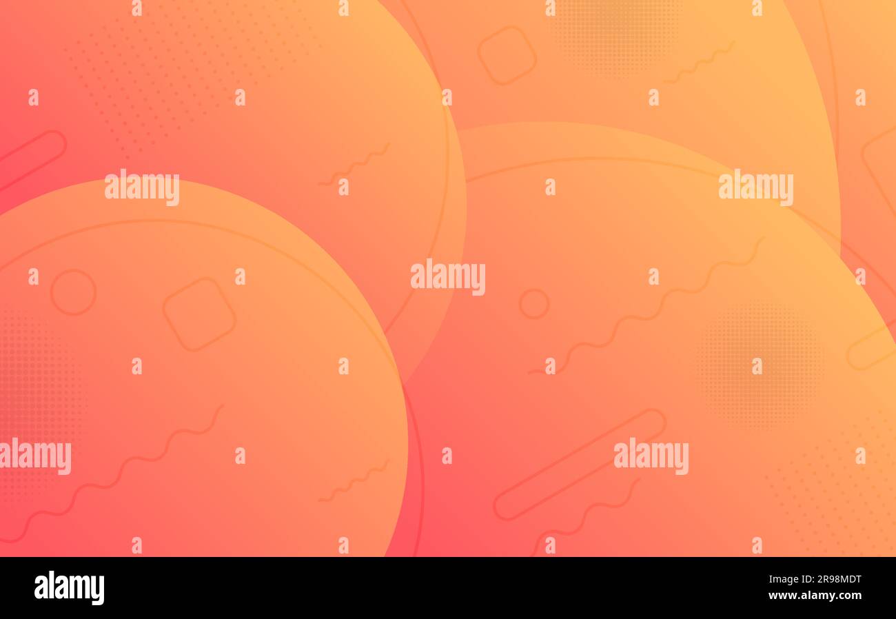 Design astratto di colore arancione sfumato con stile decorativo geometrico. Sovrapposizione con lo sfondo minimo dello stile delle linee. Vettore Illustrazione Vettoriale