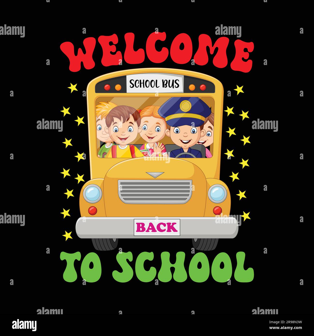 Design maglietta Back to School, maglietta Back to School. Illustrazione Vettoriale