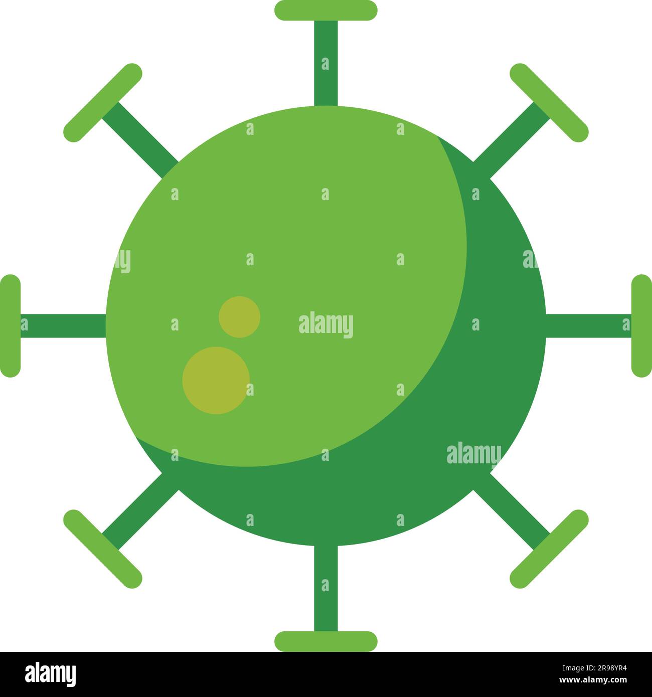 Icona vettore del virus Covid 19 su bianco Illustrazione Vettoriale