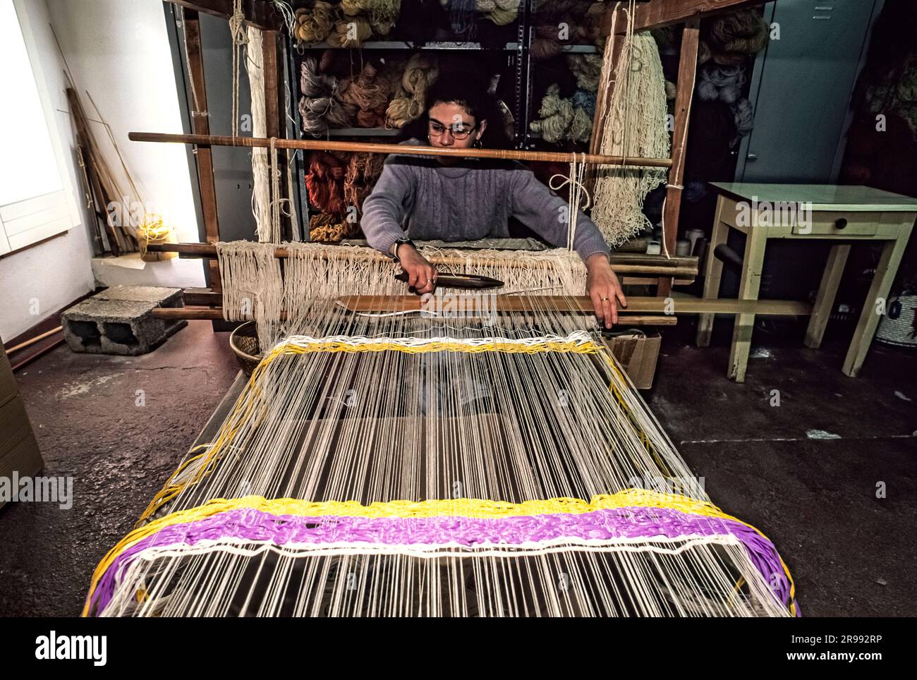Italia Sardegna Silì ( Oristano ) - artigianato di tappeti Foto Stock