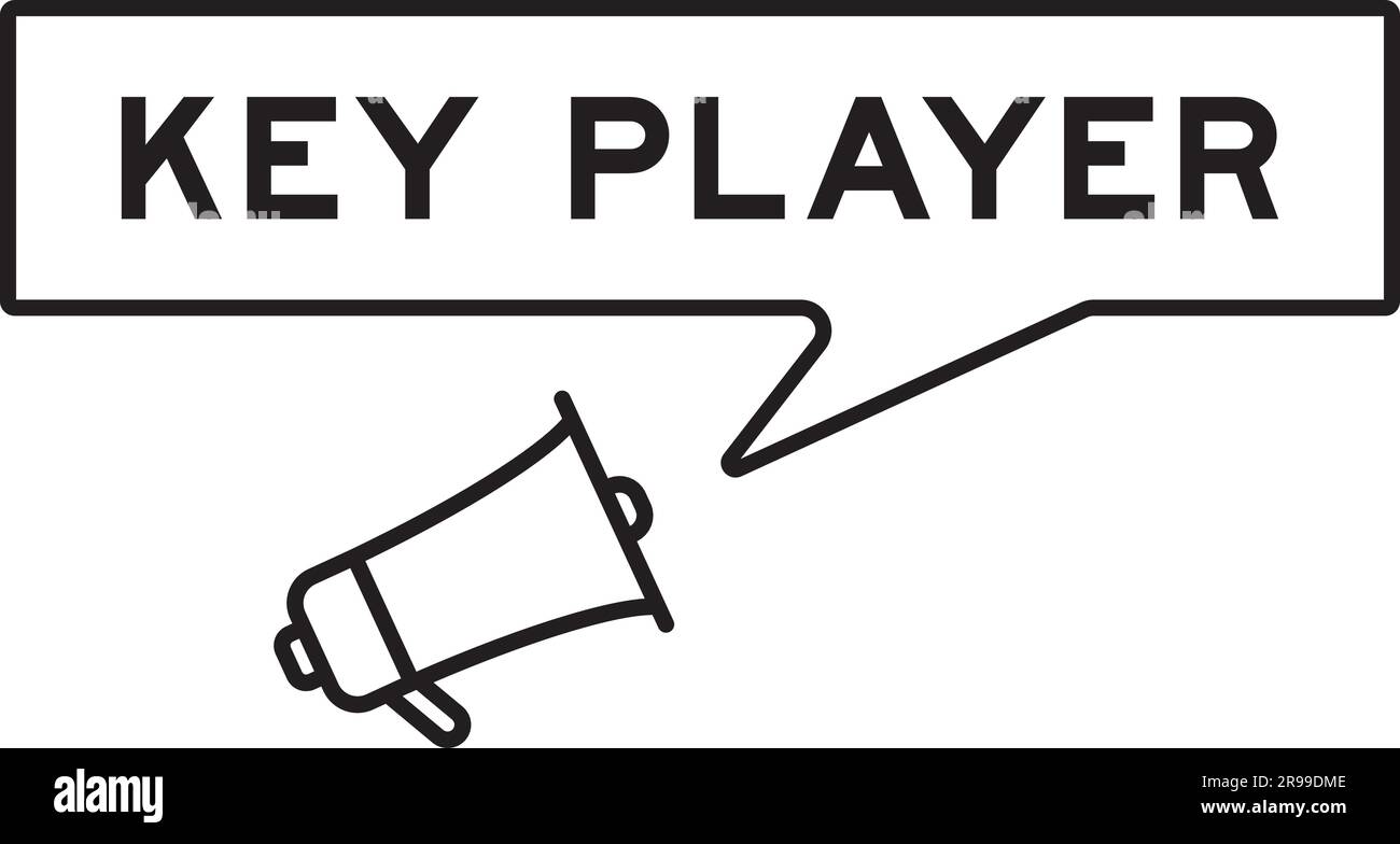 Icona del megafono con fumetto nel lettore di tasti parola su sfondo bianco Illustrazione Vettoriale