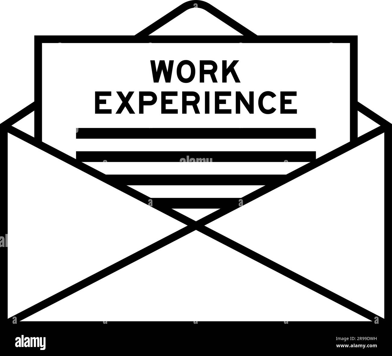 Busta e lettera con la parola "esperienza lavorativa" come titolo Illustrazione Vettoriale