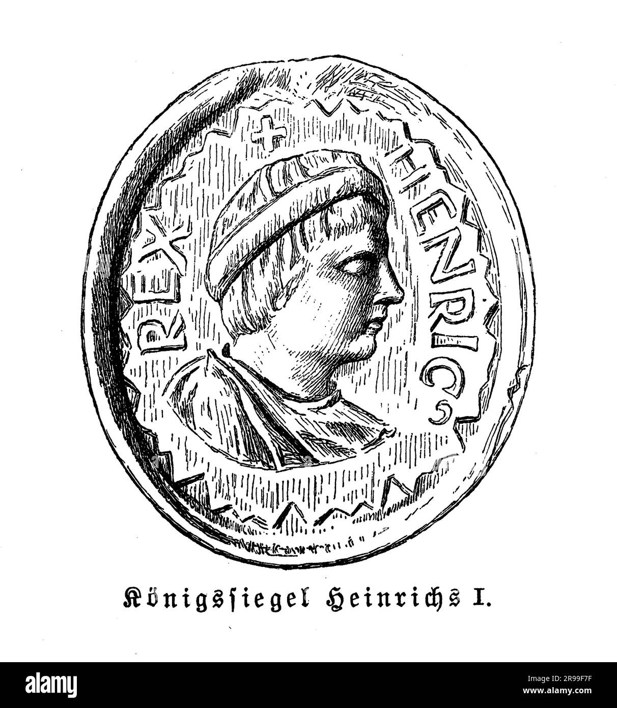 Sigillo reale di Enrico i ( Enrico il Fowler), X secolo. Enrico il Fowler è considerato il fondatore dello stato tedesco medievale Foto Stock