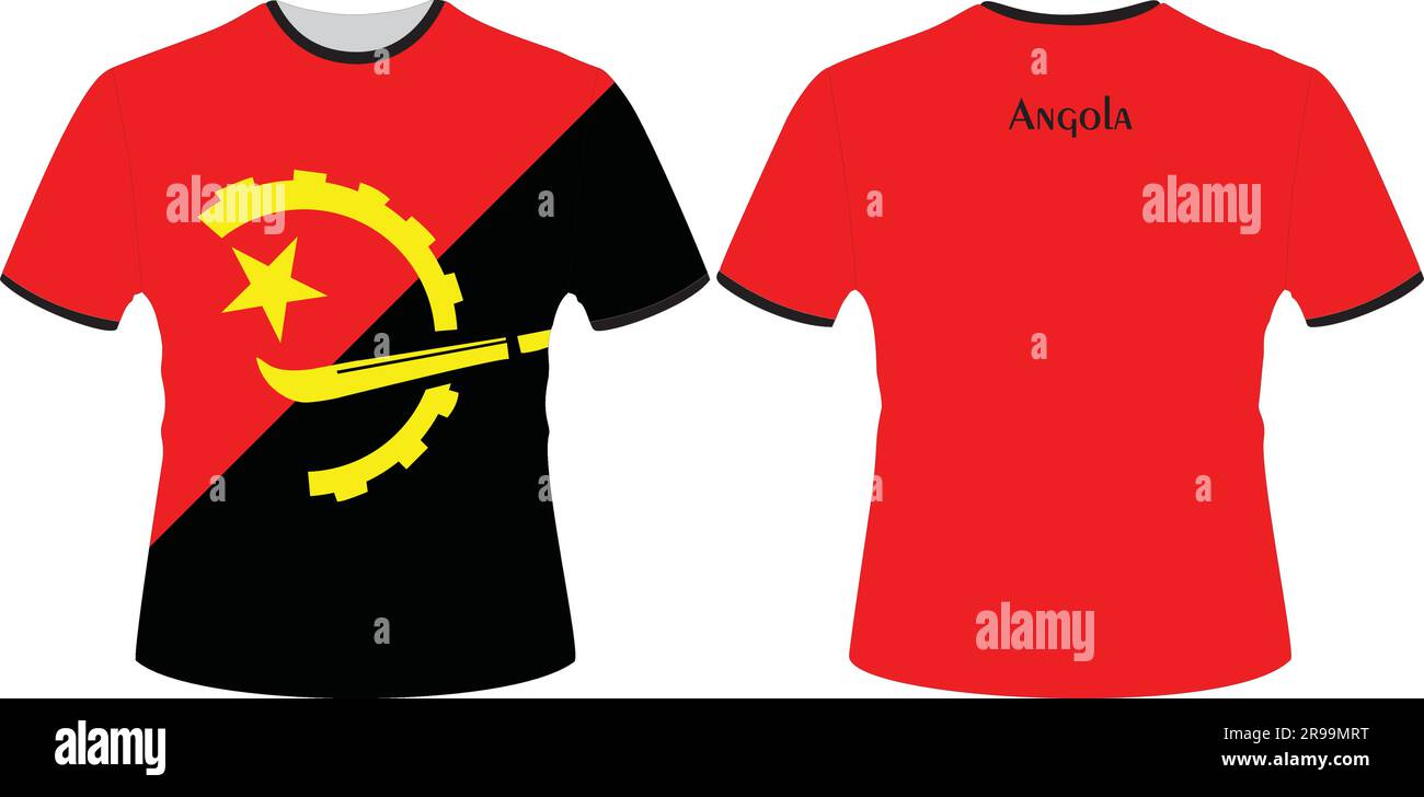 T-shirt con bandiera angola Illustrazione Vettoriale