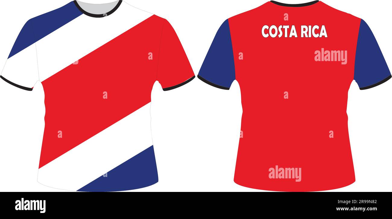 T-shirt con bandiera Costa Rica Vector Illustrazione Vettoriale