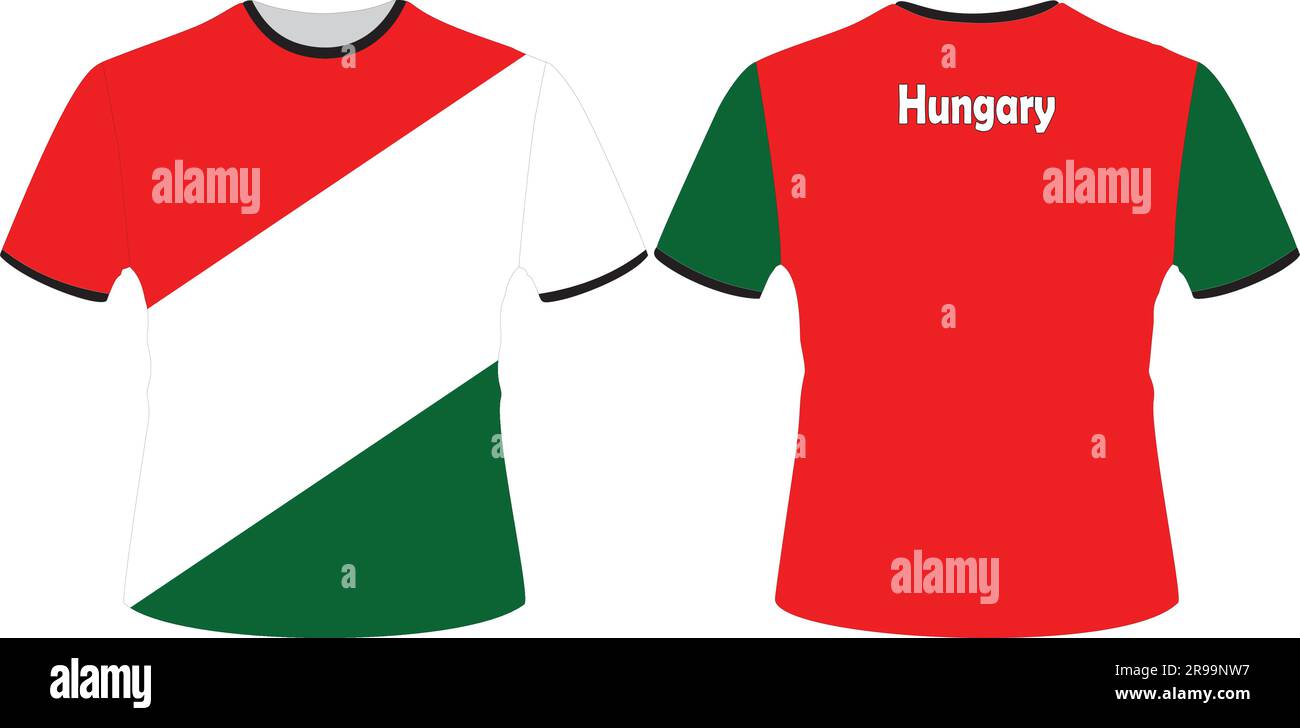 T-shirt dal design con bandiera ungherese Illustrazione Vettoriale