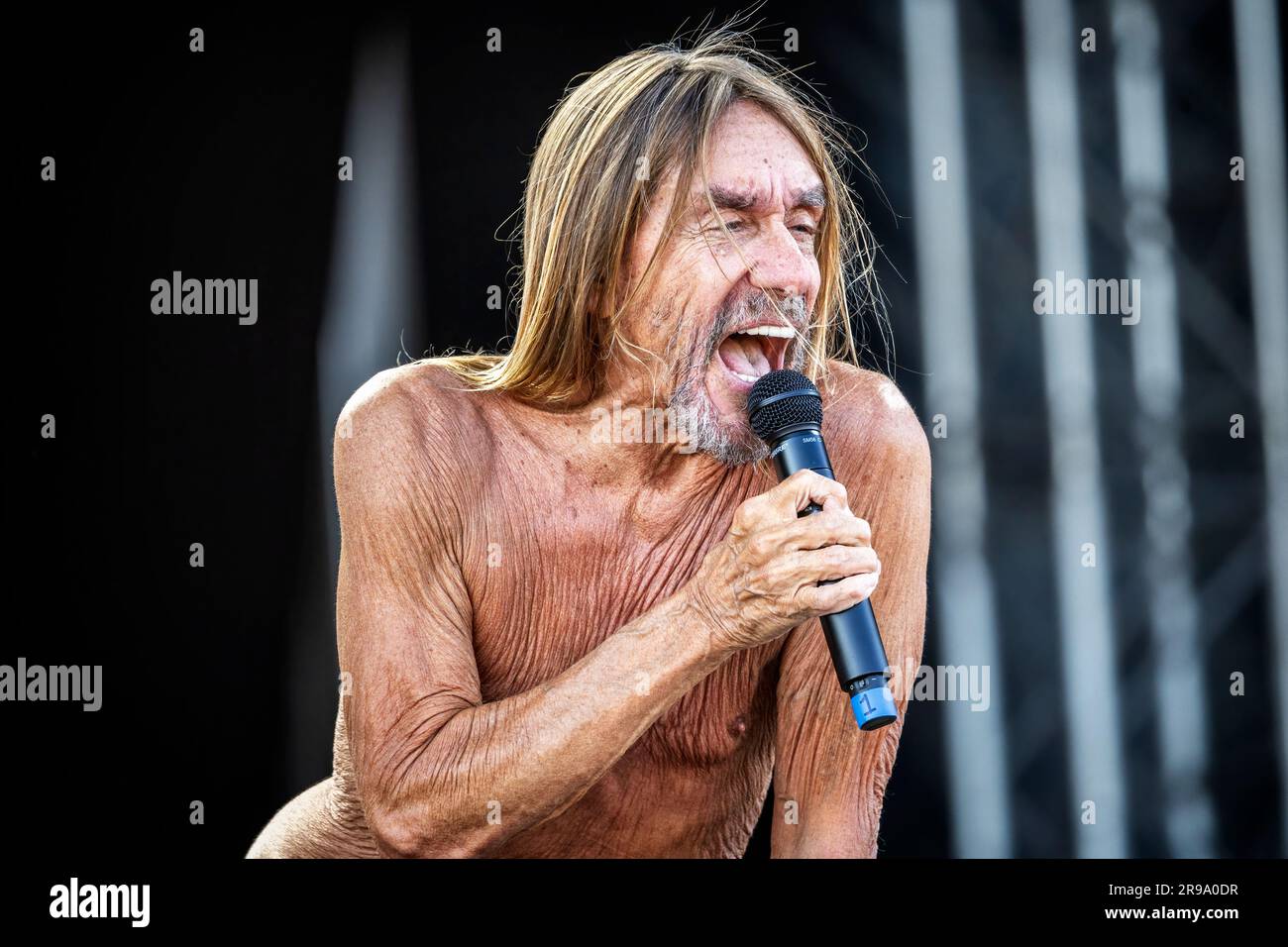 Oslo, Norvegia. 24 giugno 2023. Il cantante, musicista e leggenda del rock americano Iggy Pop esegue un concerto dal vivo durante il festival musicale norvegese Tons of Rock 2023 a Oslo. (Foto: Gonzales Photo/Alamy Live News Foto Stock
