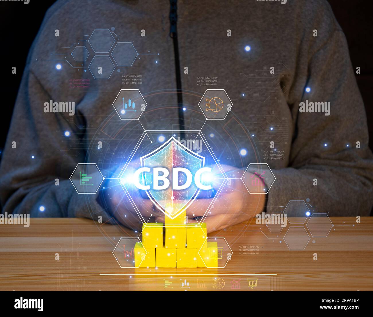 Le CBDC sono valute digitali emesse dalle banche centrali. Il loro valore è legato alla valuta ufficiale del countryÂ di emissione Foto Stock