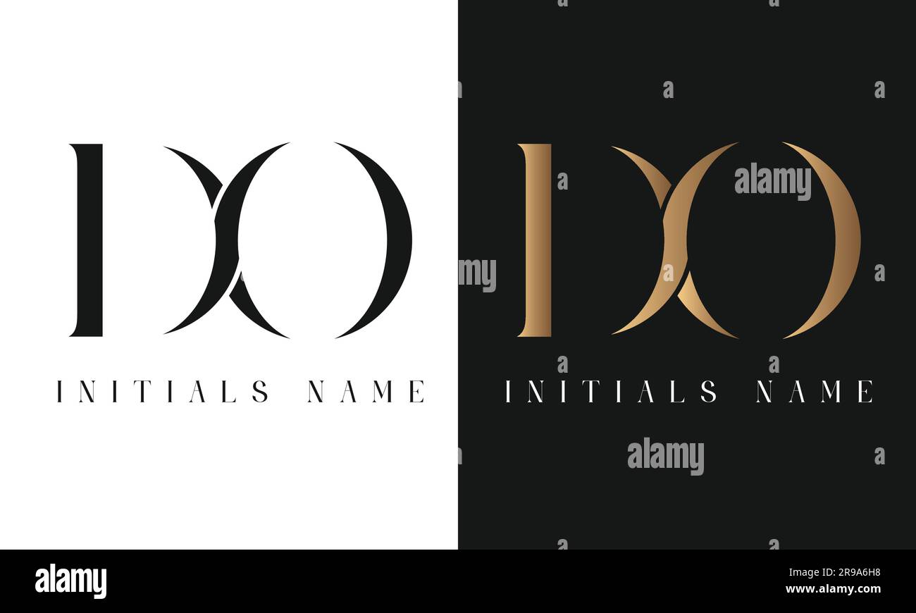 Design con logo monogramma OD o do iniziale di lusso con lettera di testo Illustrazione Vettoriale