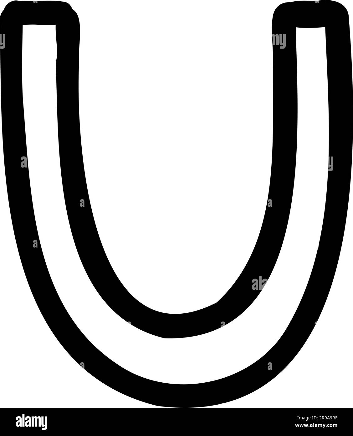 Lettera U maiuscola del carattere di contorno dell'inglese latino Illustrazione Vettoriale