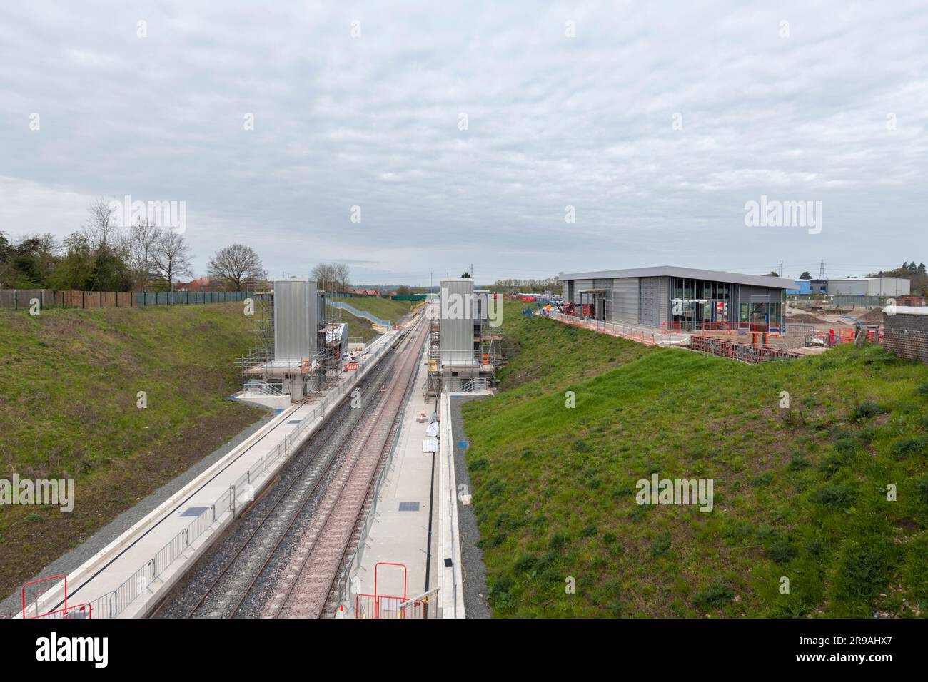 Winslow, Buckinghamshire, England (East West line) stazione in costruzione sulla nuova East West line, aprile 2023 Foto Stock