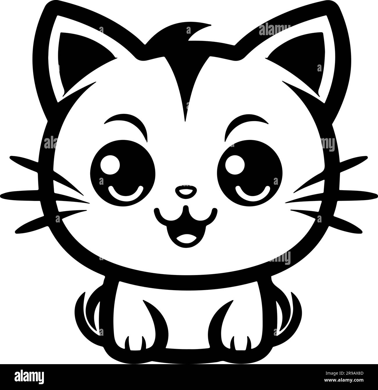 Grafica vettoriale illustrazione gatto carino Illustrazione Vettoriale