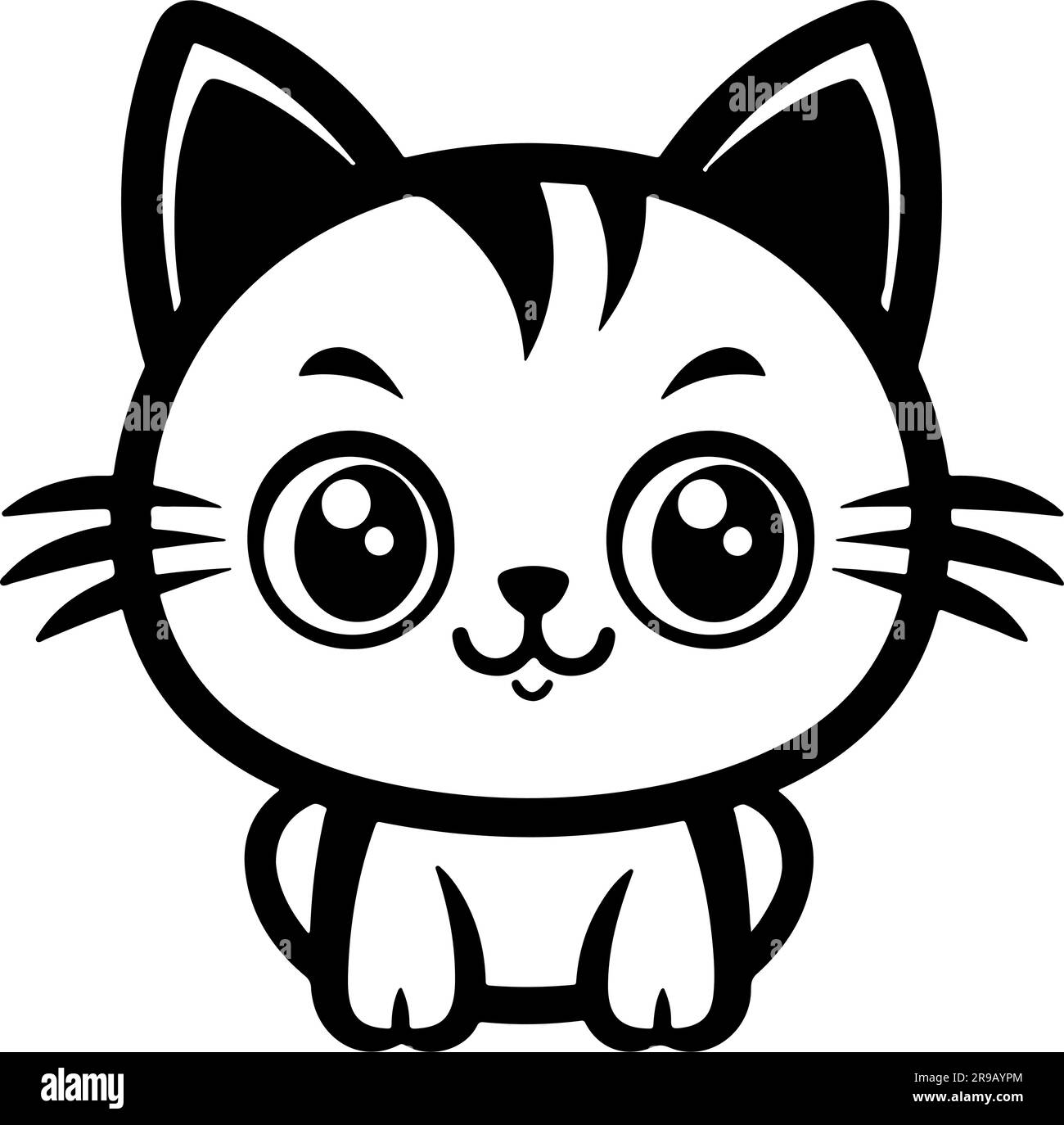 Grafica vettoriale illustrazione gatto carino Illustrazione Vettoriale