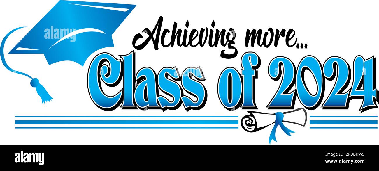 Ottenere una classe superiore di 2024 banner blu Foto Stock