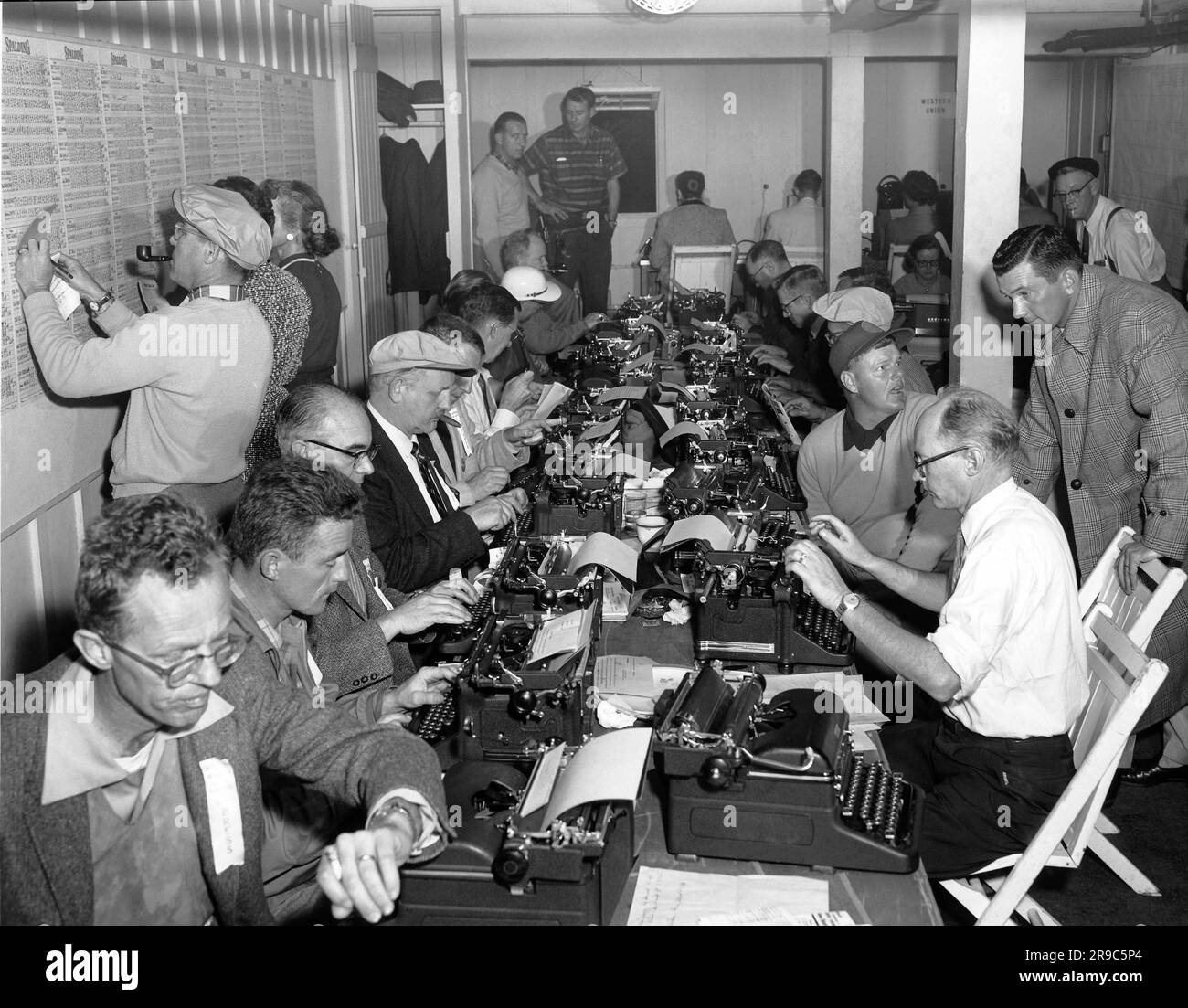Pebble Beach, California: c. 1950 la sala stampa del Crosby Clambake Golf Tournament. Foto Stock