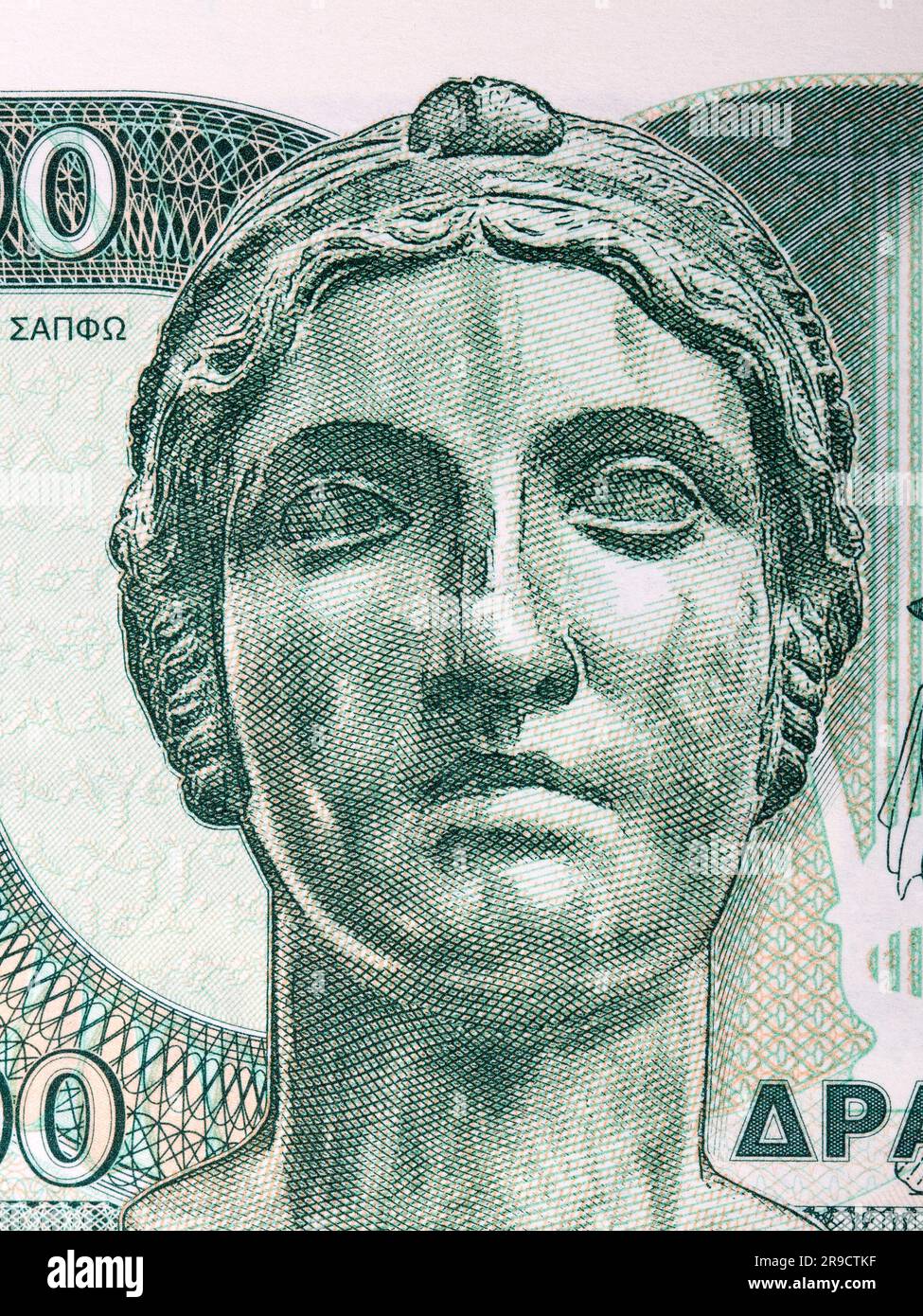 Saffo un ritratto dal denaro greco - dracma Foto Stock