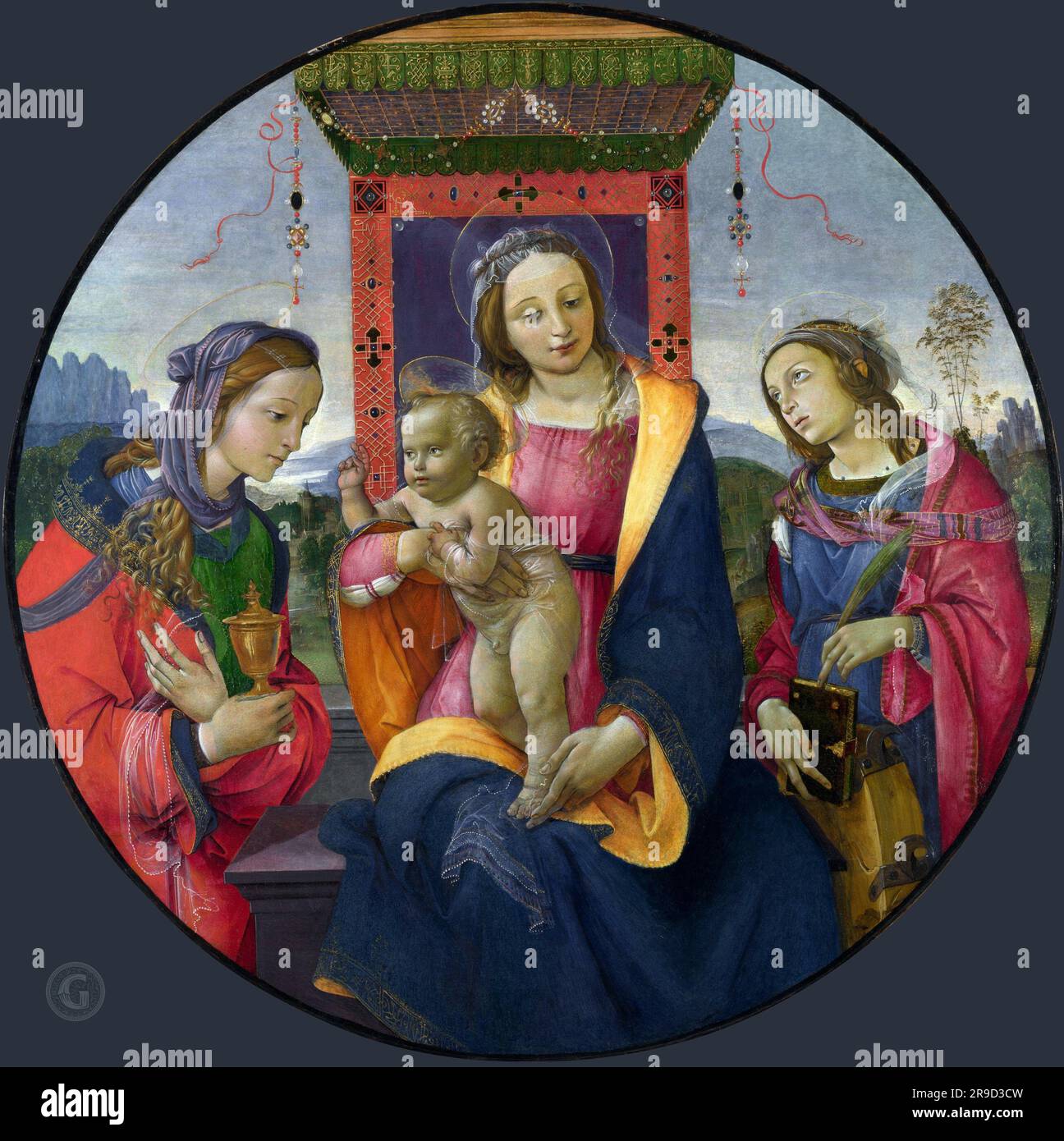 Raffaellino del Garbo - la Vergine col bambino e i Santi с1510 Foto Stock