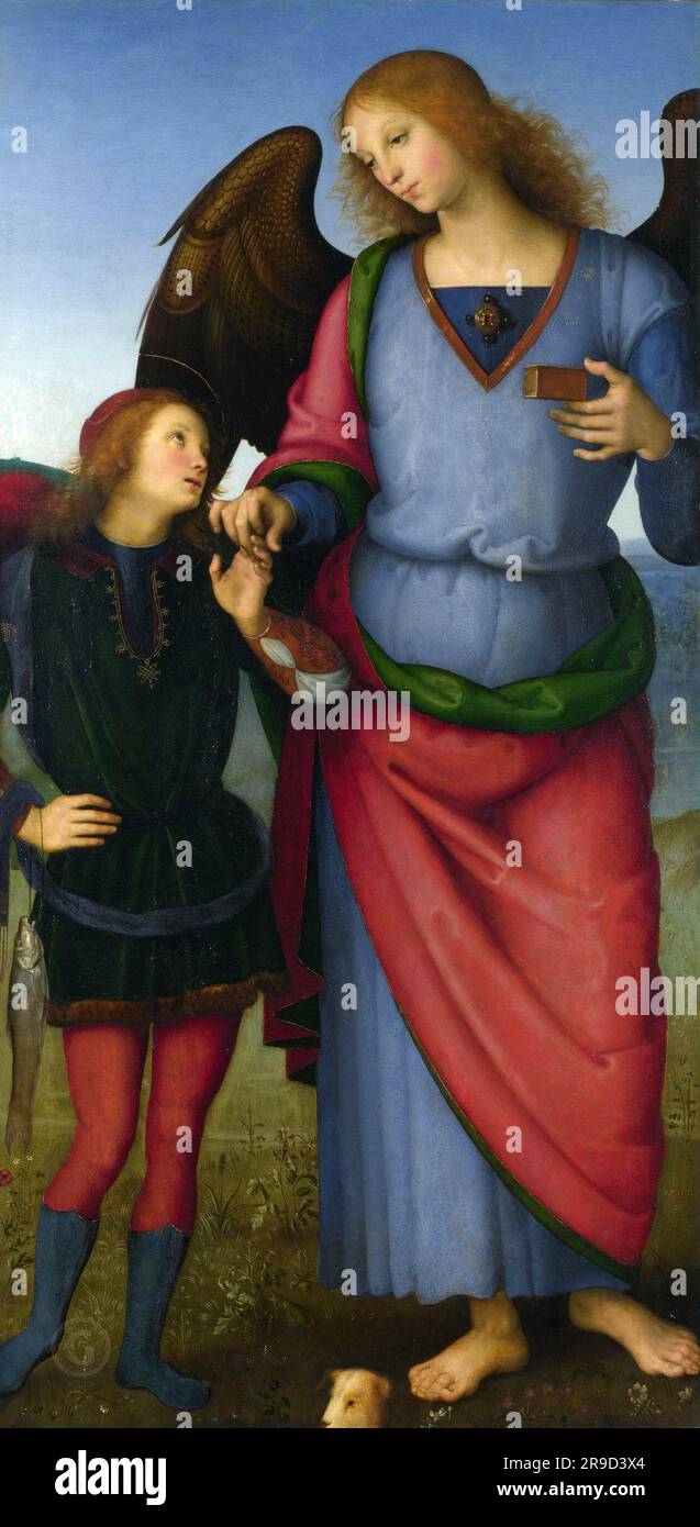 National Gallery UK – Pietro Perugino - l'Arcangelo Raffaello con Tobias 1496-00 Foto Stock