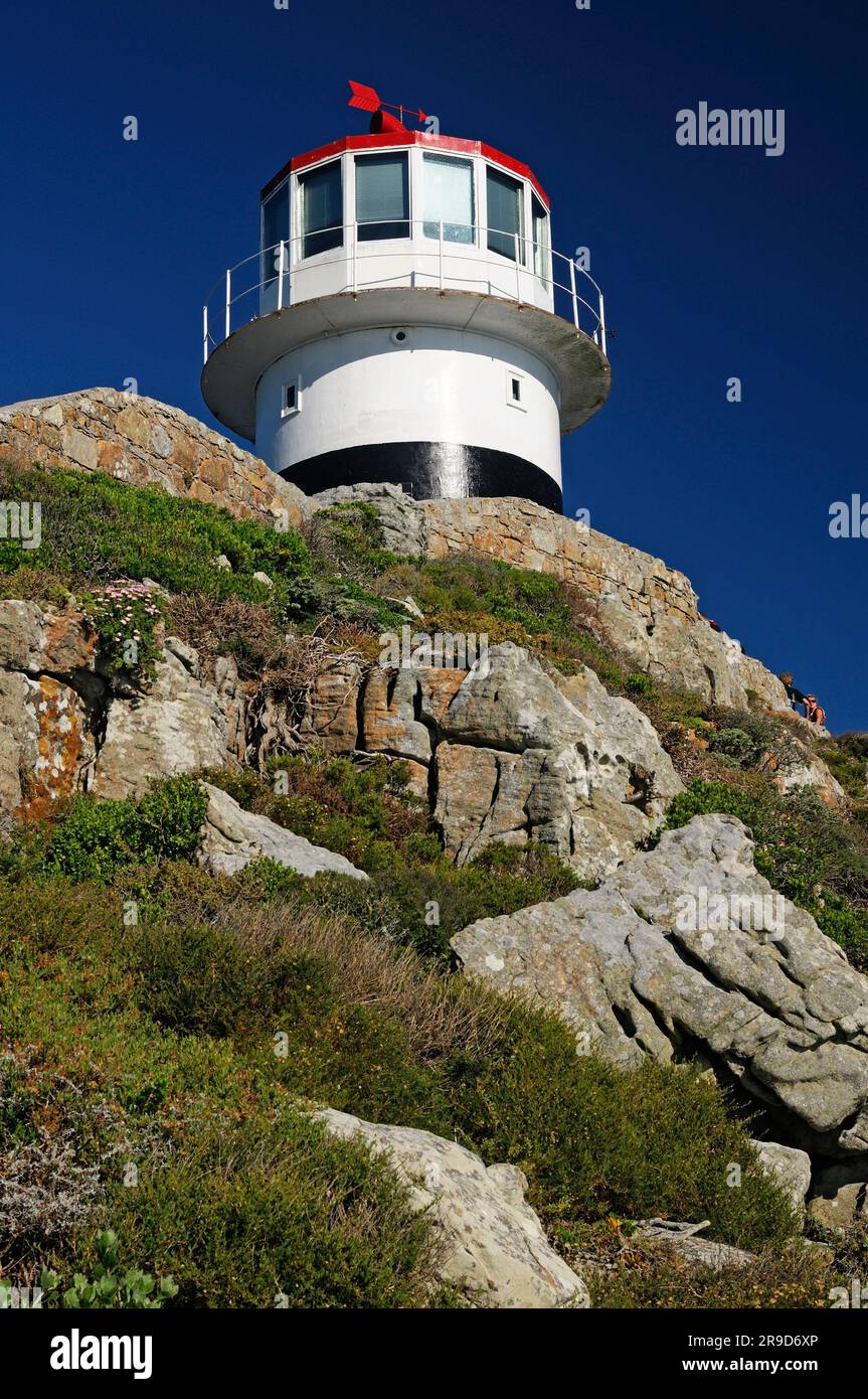 Faro di South Point, Table Mountain National Park, Cape Peninsula, Western Cape, Sudafrica Foto Stock