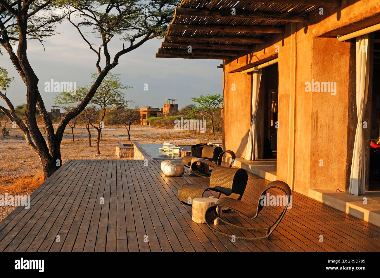 Il forte di Fisher's Pan, Onguma Safari Camp, vicino al Parco Nazionale di Etosha, regione di Kunene, Namibia Foto Stock