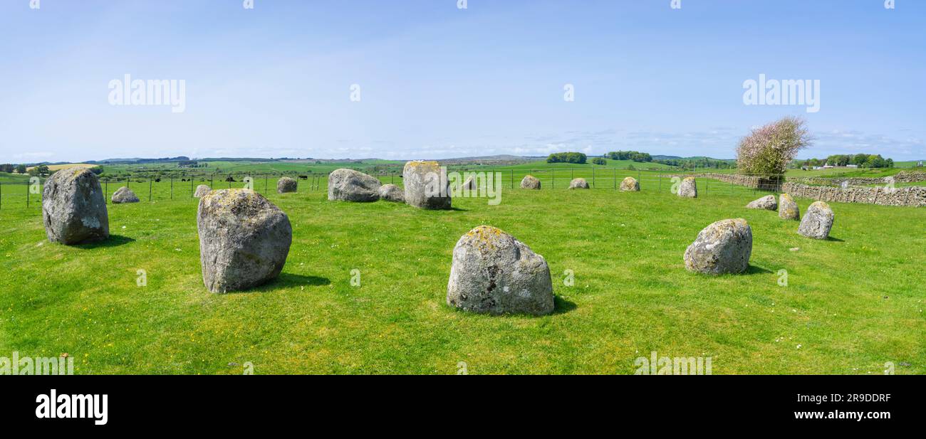 Torhouse Stone Circle, Torhousekie o Tomba di Re Gauldus Bladnoch Valley vicino a Wigtown Dumfries e Galloway Scozia UK GB Europa Foto Stock