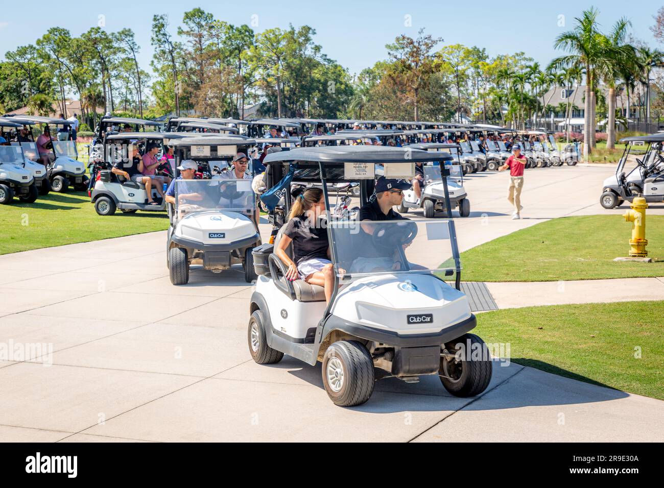 I golfisti hanno partecipato a un torneo di golf, Quail Creek Country Club, Naples, Florida, USA Foto Stock