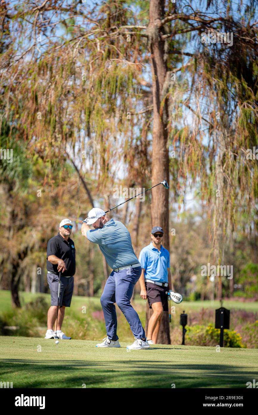 Fai un giro in barca al Quail Creek Country Club, Naples, Florida, USA Foto Stock