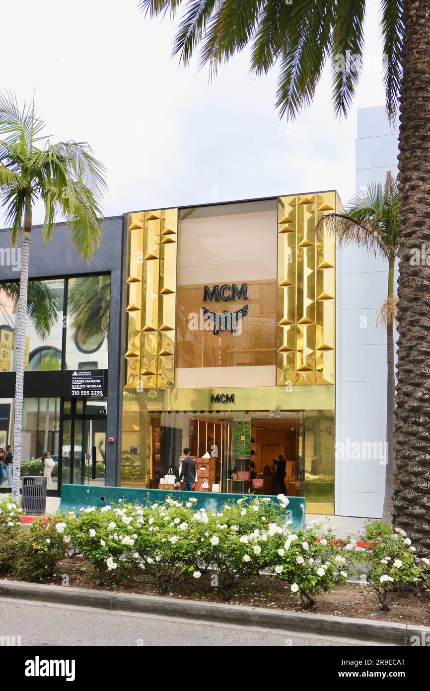 MCM Worldwide Luxury brand shop front Rodeo derive Los Angeles California USA Foto Stock