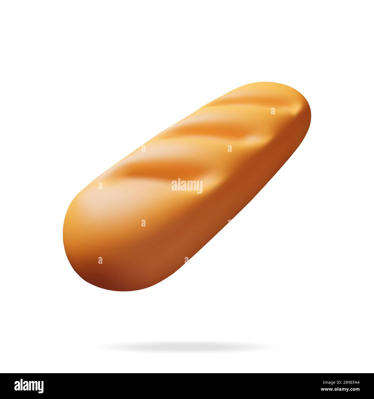 Icona del pane 3d isolata su bianco Illustrazione Vettoriale