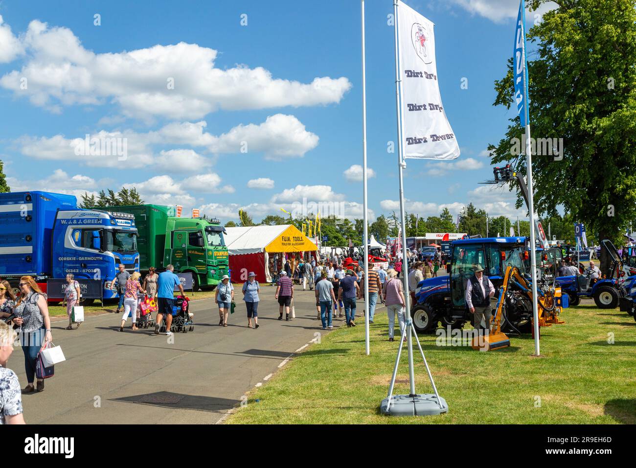 Attrezzature agricole in mostra al Royal Highland Show, Edimburgo, Scozia Foto Stock