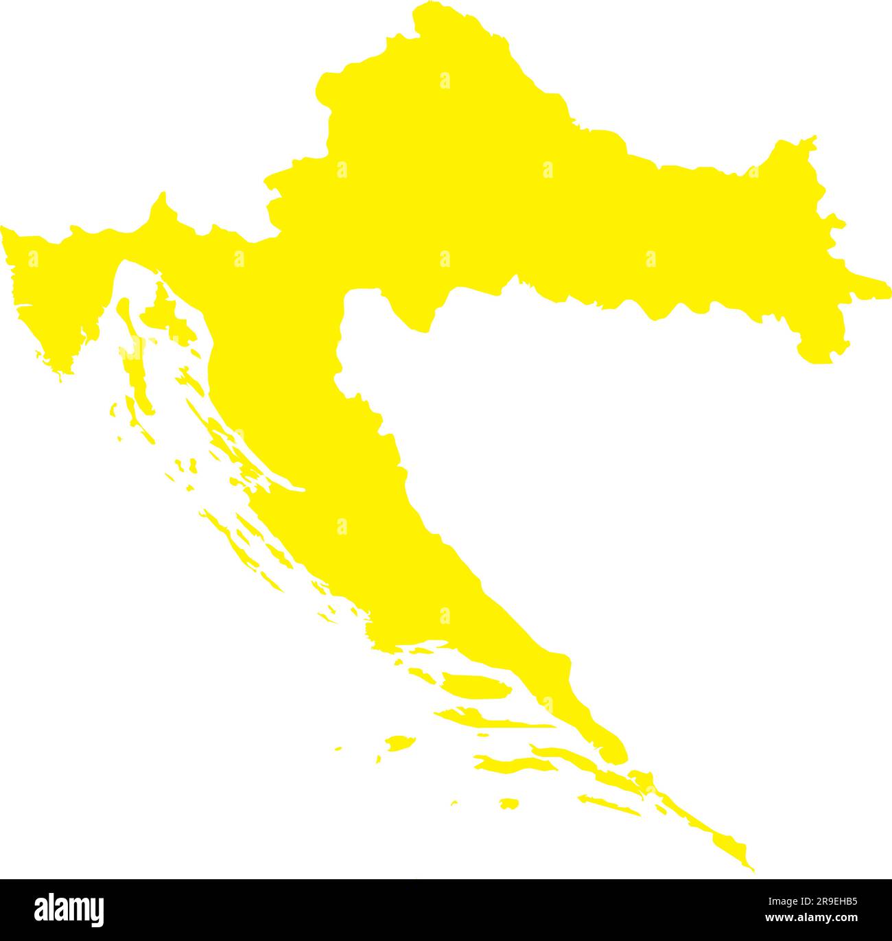 Mappa colori CMYK GIALLA della CROAZIA Illustrazione Vettoriale