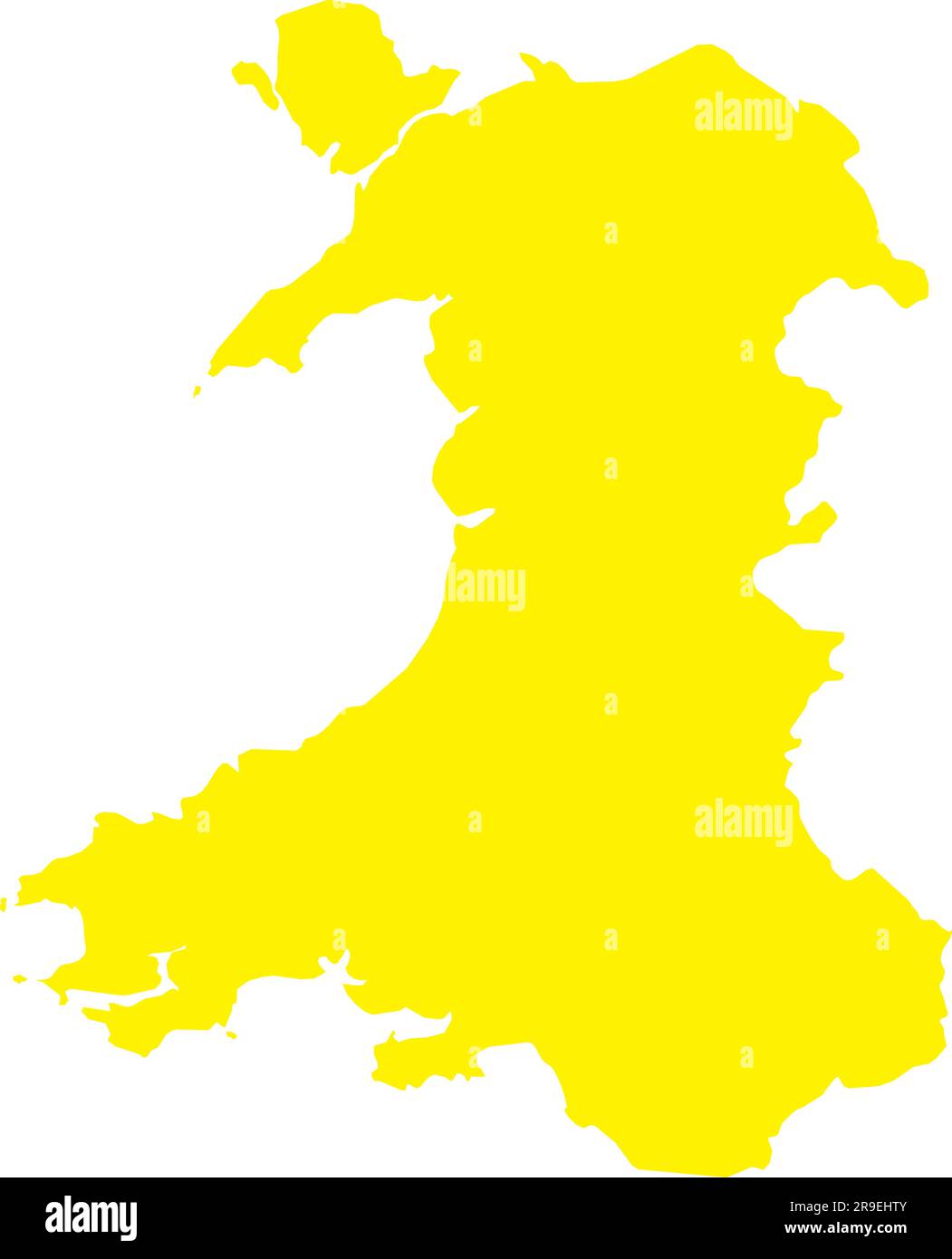 Mappa colore GIALLO CMYK del GALLES Illustrazione Vettoriale