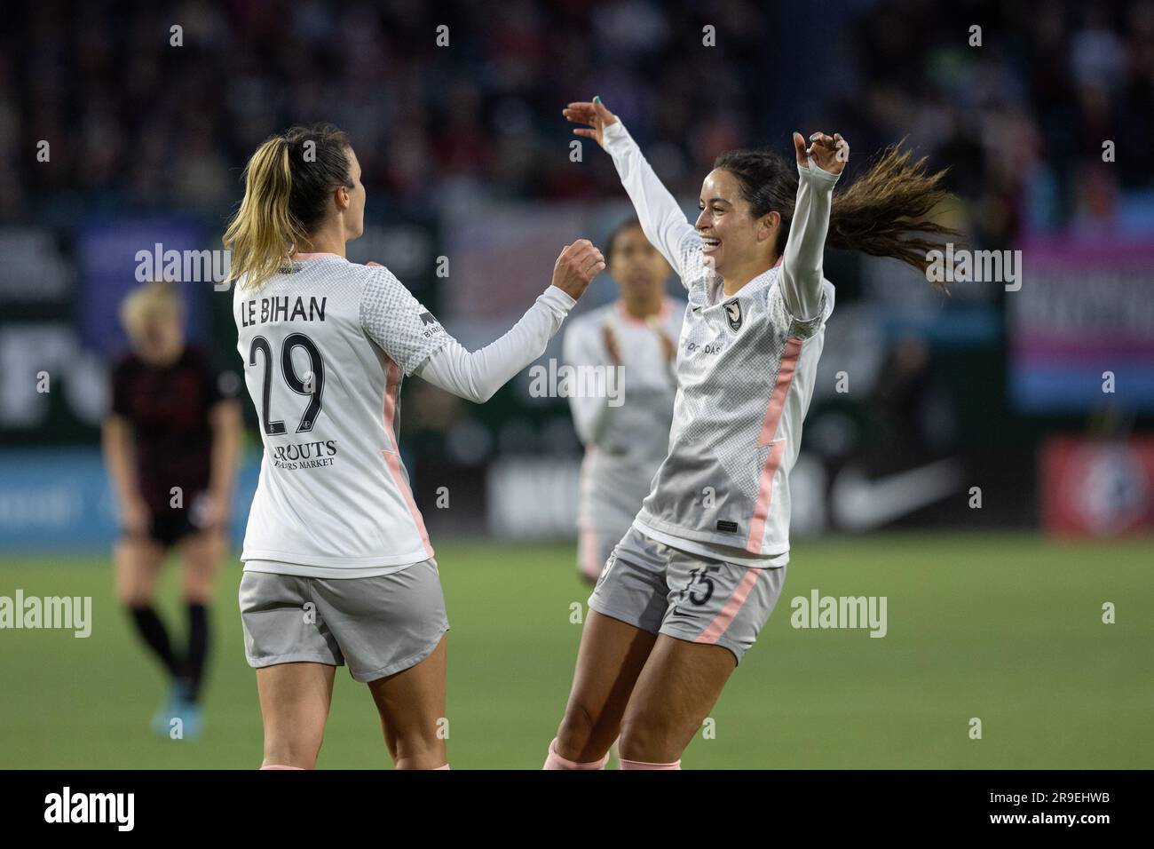 31 maggio 2023; Portland, Oregon, Stati Uniti; Una partita di calcio della NWSL tra Angel City FC e Portland Thorns FC. (Foto: Al Sermeno) Foto Stock