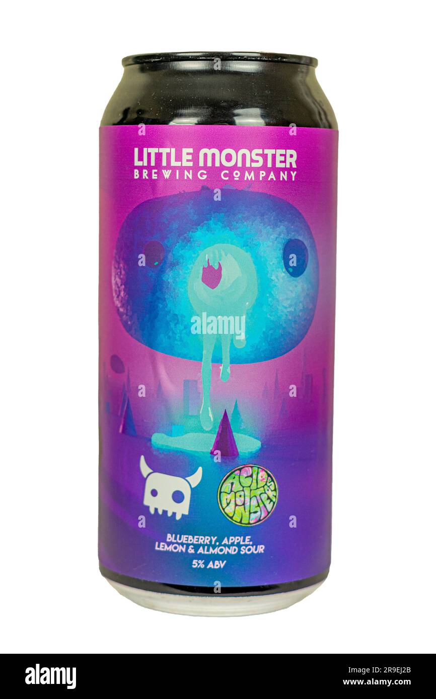 Little Monster Brewing Company - Acid Monster - mirtillo, mela, limone e mandorle - alc 5% circa Foto Stock
