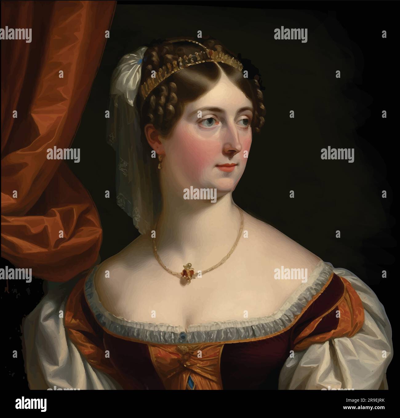 Vettore di Charlotte Augusta del Galles, figlia di Giorgio IV Illustrazione Vettoriale